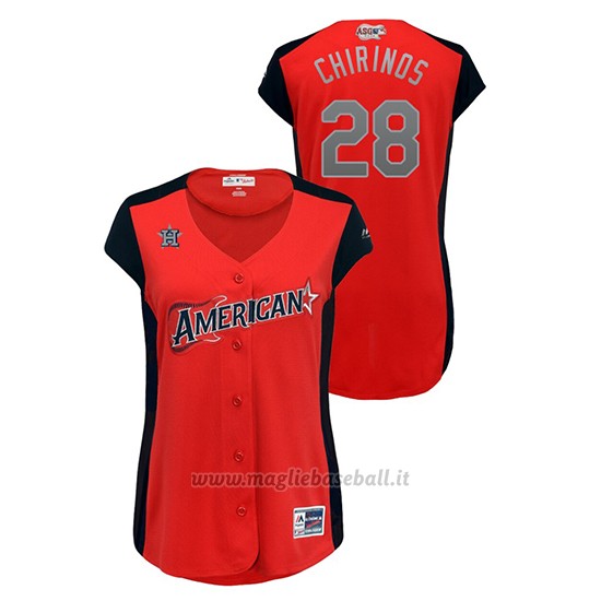 Maglia Baseball Donna Houston Houston Astros 2019 All Star Game Workout American League Robinson Chirinos Rosso